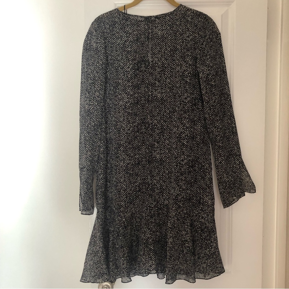 Theory long sleeve 100% silk dress with slip, size 0